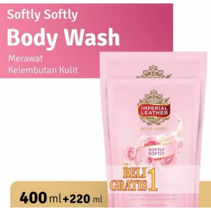 Jual Imperial Leather Body Wash Softly Softly 400ml + Free 200ml