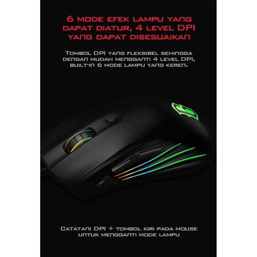 Mouse Gaming LED RGB 6400 DPI Gamen - Mouse Wired Gaming GM1500