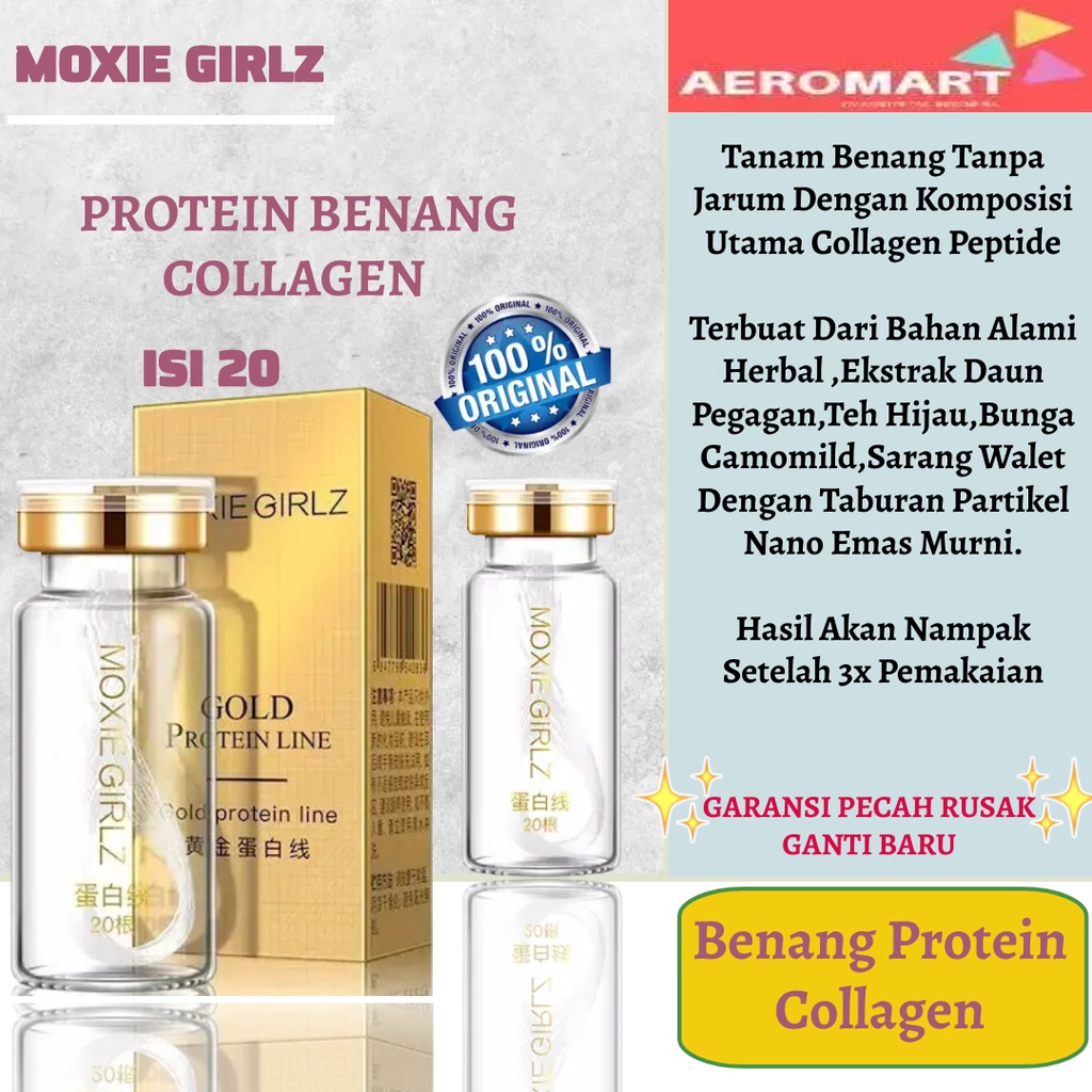 Moxie Girlz gold Protein Line Protein Tanam Benang Emas Tanpa Jarum Serum Kolagen Collagen Pengencan