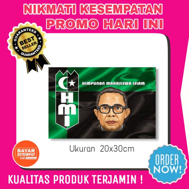 WALLDECOR/HIASAN DINDING MDF BENDERA HMI/HIMPUNAN MAHASISWA ISLAM