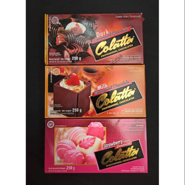 Jual Colatta Blok Cokelat Batang Coklat Hitam Putih Susu Stroberi