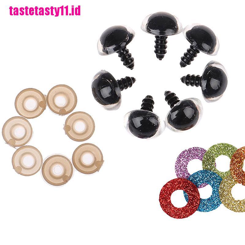 (TTID) 10pcs / Set Mainan Mata 3D 20MM Bahan Plastik Aksen Glitter Untuk Anak