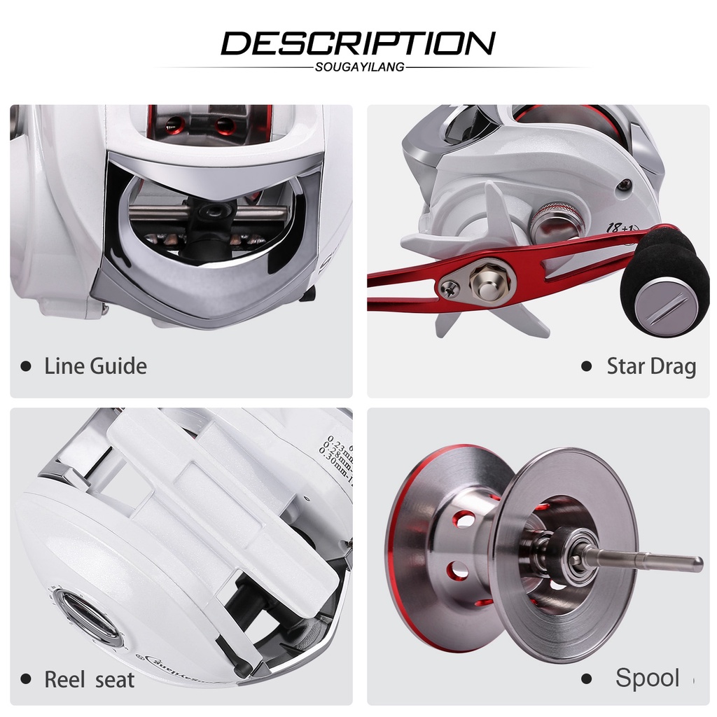 18+1 BB Castiing Fishing Reel dengan gear ratio tinggi 6.3:1 Dan Metal Handle untuk alat pancing air tawar.