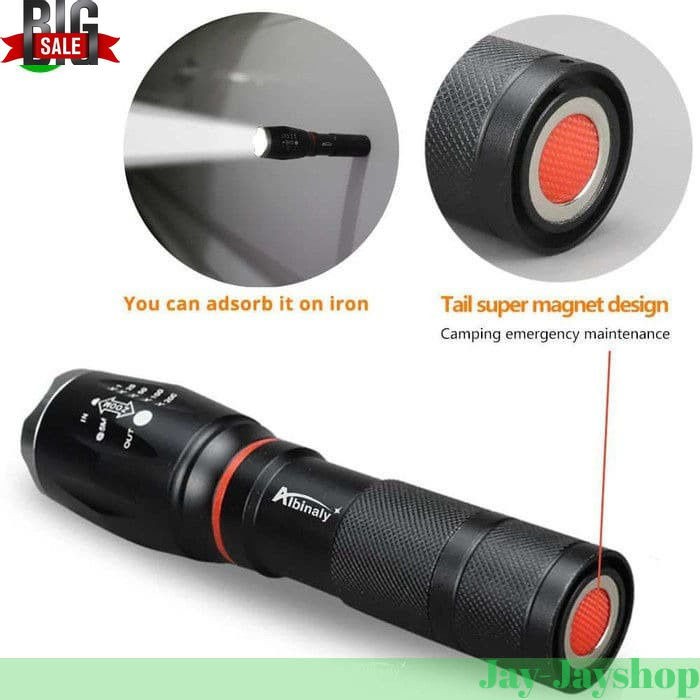 Senter LED E17 CREE XM-L T6 8000Lumens SET BOX CHARGER WATERPROOF!