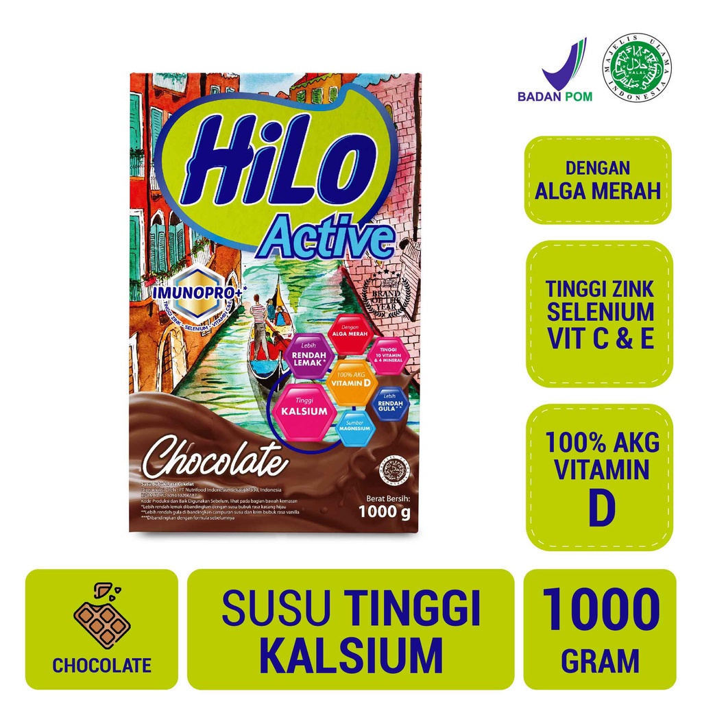 

HiLo Active Chocolate 1000 gram - Susu Tinggi Kalsium