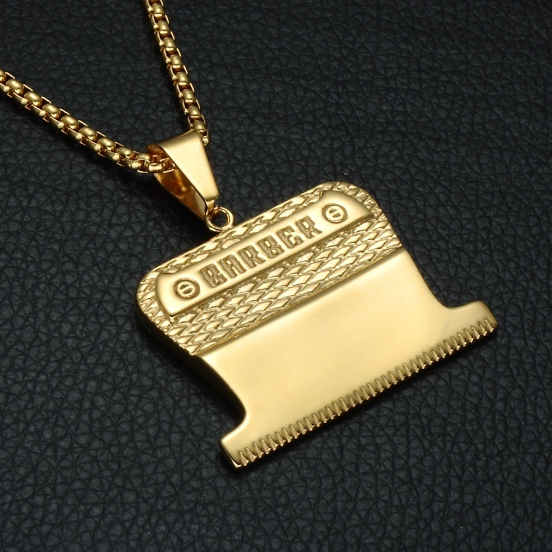 New men's fashion barber shop razor pendant necklace barber jewelry