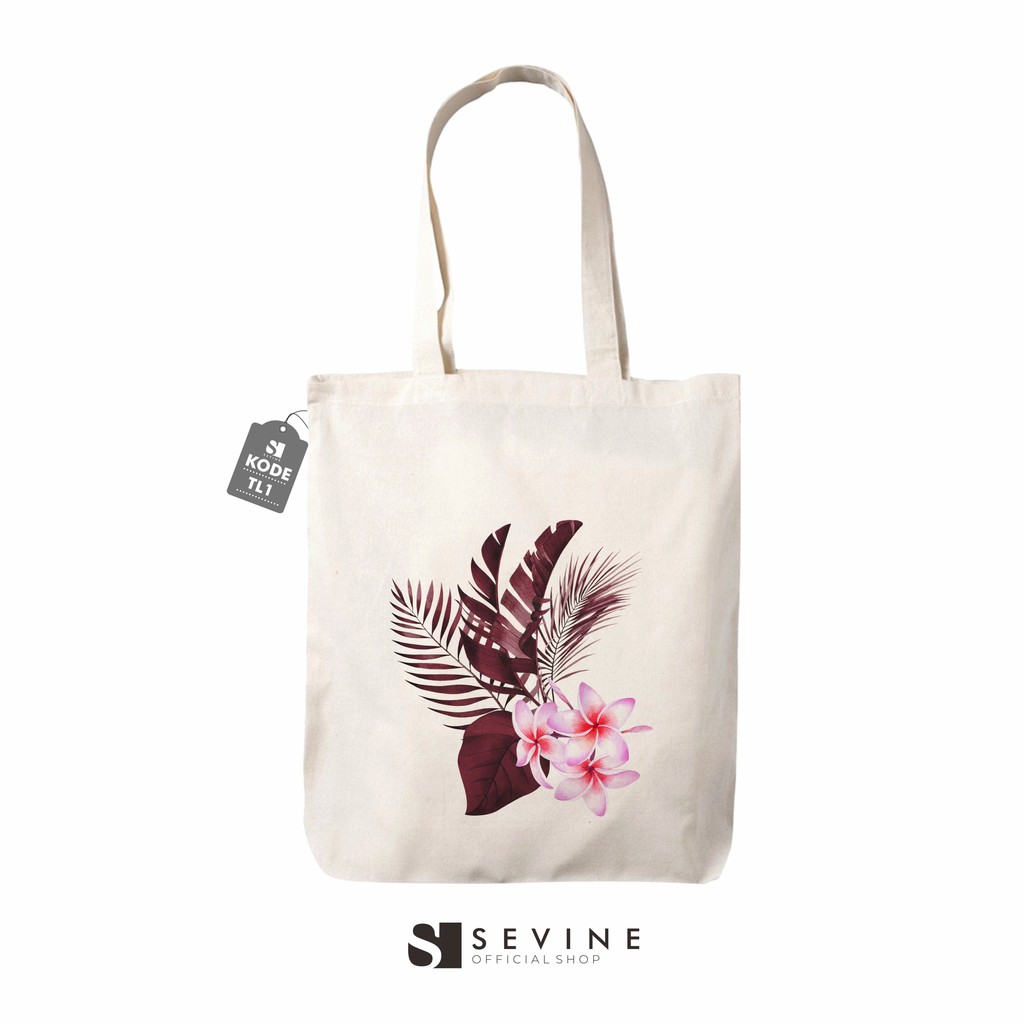 Sevine Tote Bag Resleting Tas Wanita Totebag Custom Tropical Aesthetic Series - TL