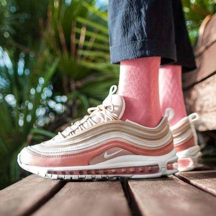 Sepatu Nike Airmax 97 Particle Beige Rush Pink Wanita Premium Original Termurah