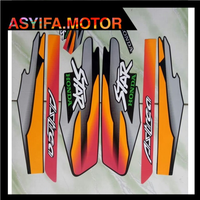 stiker striping motor honda astrea star 97 - hitam merah - hitam biru