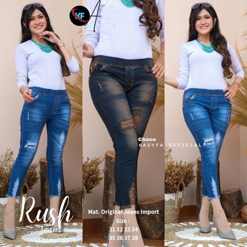 KHAYSA JEANS JEGGING JEANS 7/9 RIPPED // KHAYSA JEANS LEGGING SOBEK FULL KARET