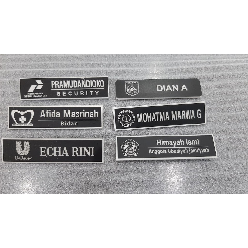 LANGSUNG KIRIM NAME TAG PAPAN NAMA NAMA DADA GAFIR GRAVIER GAVIR LASER LIST PUTIH ( Nametag Ukir/Laser, Papan Nama Persit, PNS, PDH, TNI/POLRI)