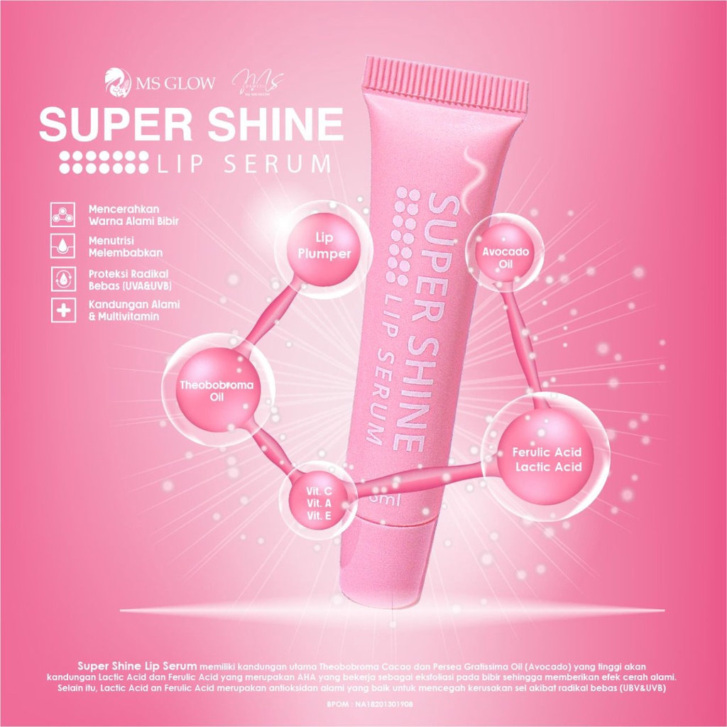 MS Glow Super Shine Lip Serum GIRLSNEED77 Lip Balm Perawatan Bibir