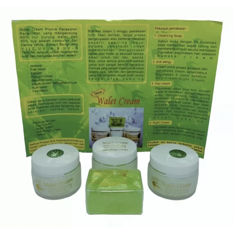 Paket Cream Walet Bengkoang 4in1 Tas Hijau/ Walet Tas Hijau Asli