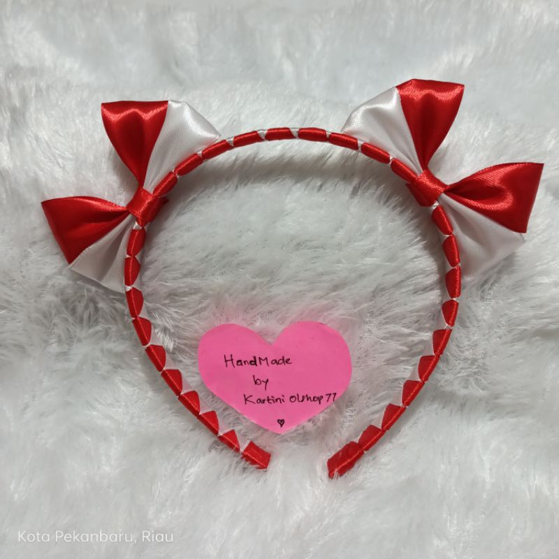 Bando Merah Putih Pita Satin Produk Handmade