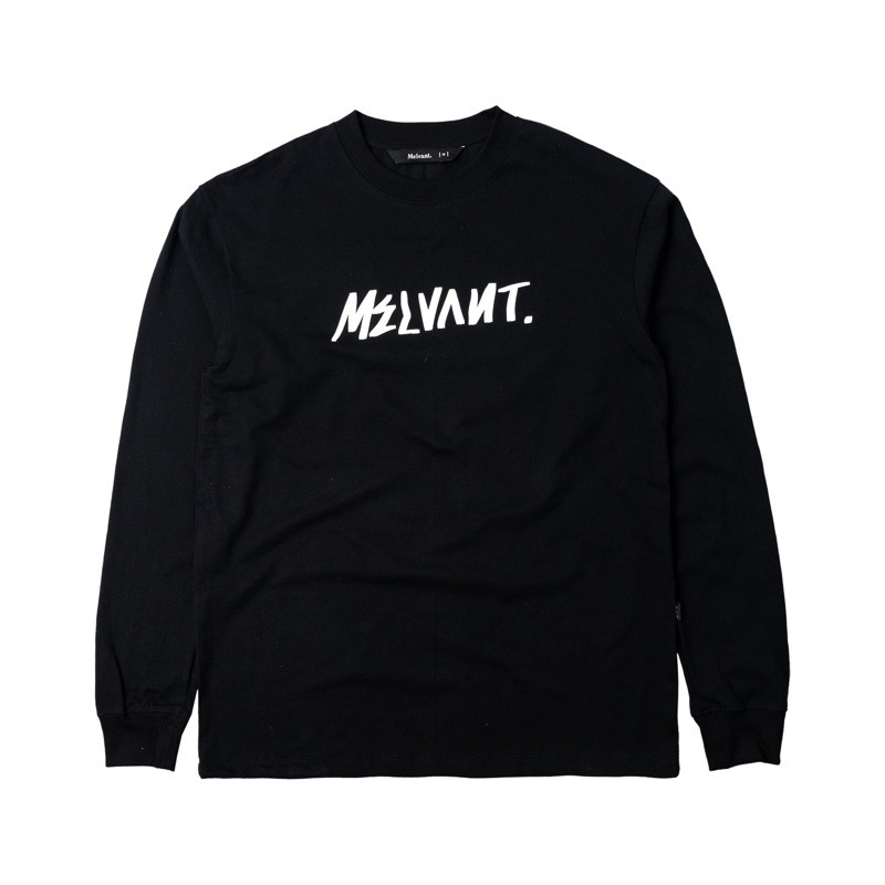 Melvant - MLTS Riva Black Longsleeve T shirt | Baju Kaos Hitam Pria / Tshirt Lengan Panjang Bahan Katun
