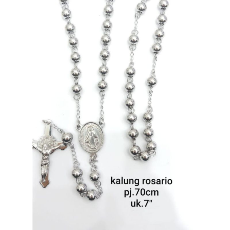 Kalung Rosario Silver Titanium95