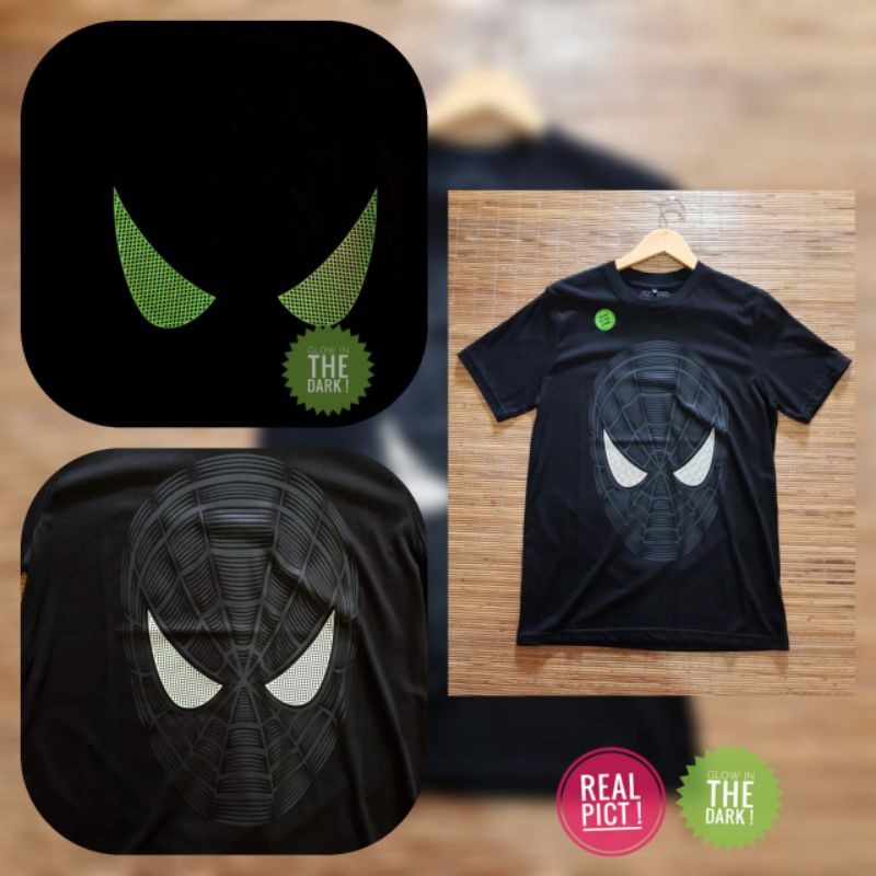 KAOS SPIDERMAN AZURA SUPERHERO GLOW IN THE DARK