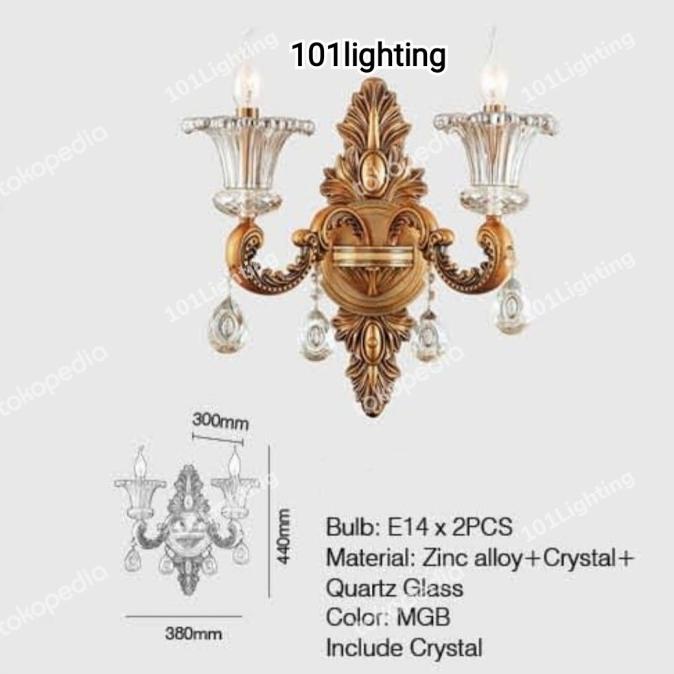 Lampu Dinding Kristal Klasik Ruang Tamu 25191 - Cabang 1 Lampu Kojiakid