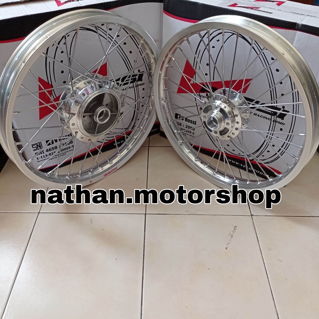 Velg Rossi RX king 140*160-17 full Set depan belakang Silver Edition - Velg Rossi Full Set RX King 1