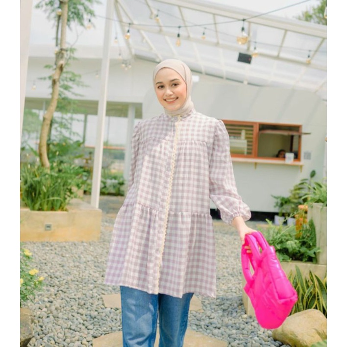 New With Tag Arumi Gingham Lilav/Preloved Haidee Orlin/Preloved Tunik/Haideeorlin/Haidee&Orlin/Prelo