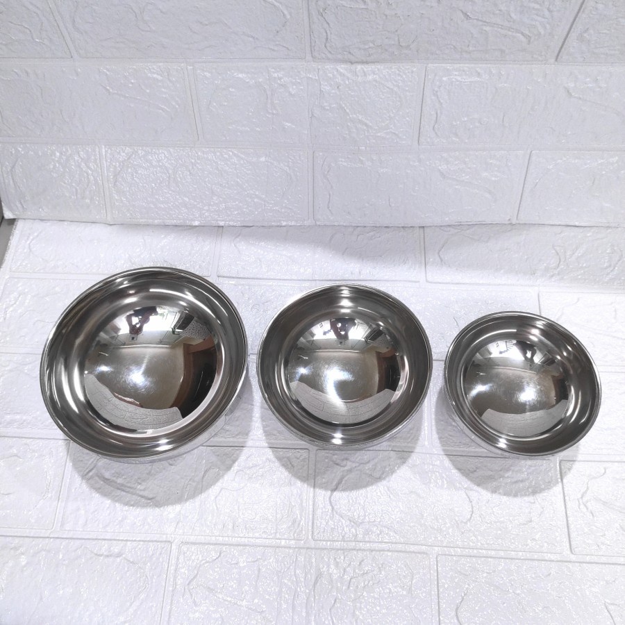 Mangkok Korea Stainless Steel Double Wall Bowl 12 14 16 cm Tahan Panas