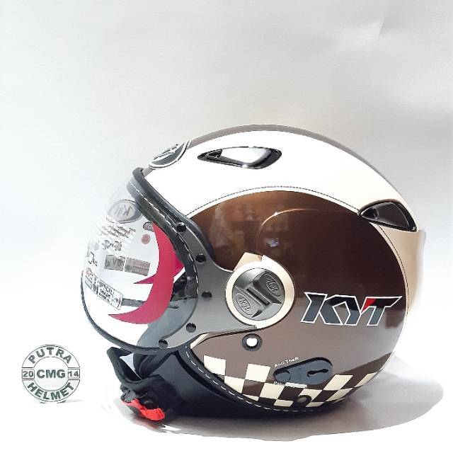 HELM KYT ELSICO MOTIF CREAM BROWN COKLAT