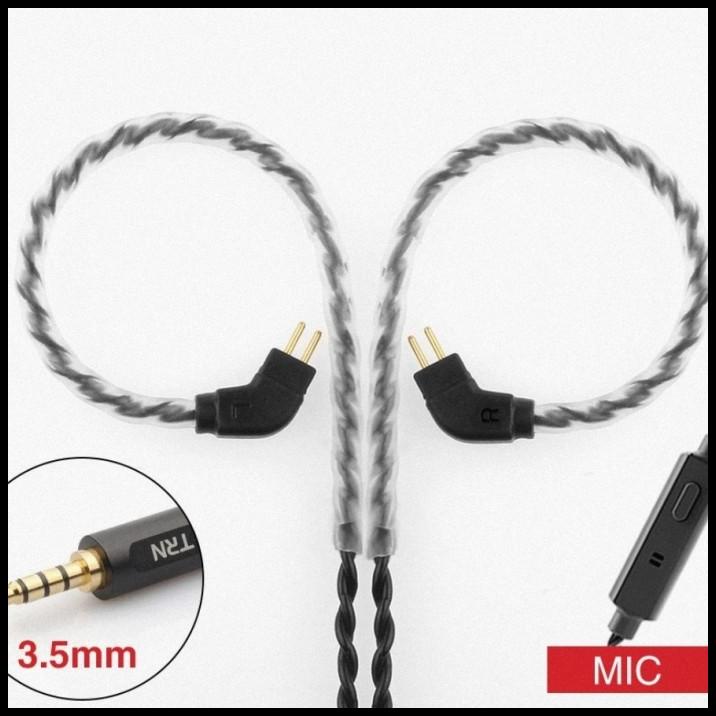 Kabel Trn Kz Revonext Earphone Cable 0.75Mm 2 Pin Mic Stereo Earphone