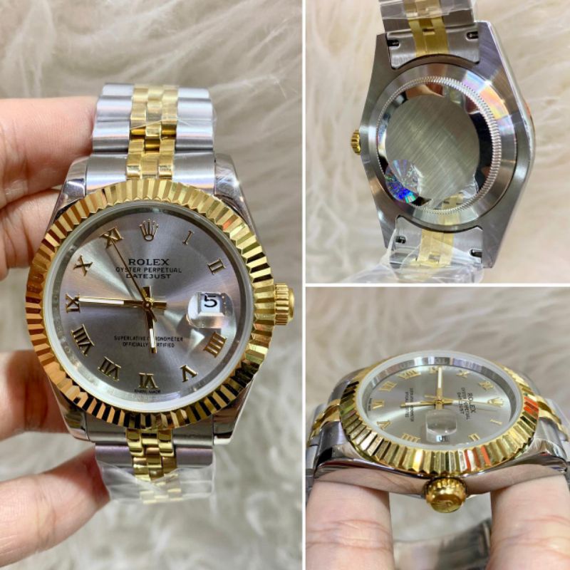 JAM TANGAN PRIA ROLEX DATEJUST ROMAWI STAINLESS SUPER PREMIUM