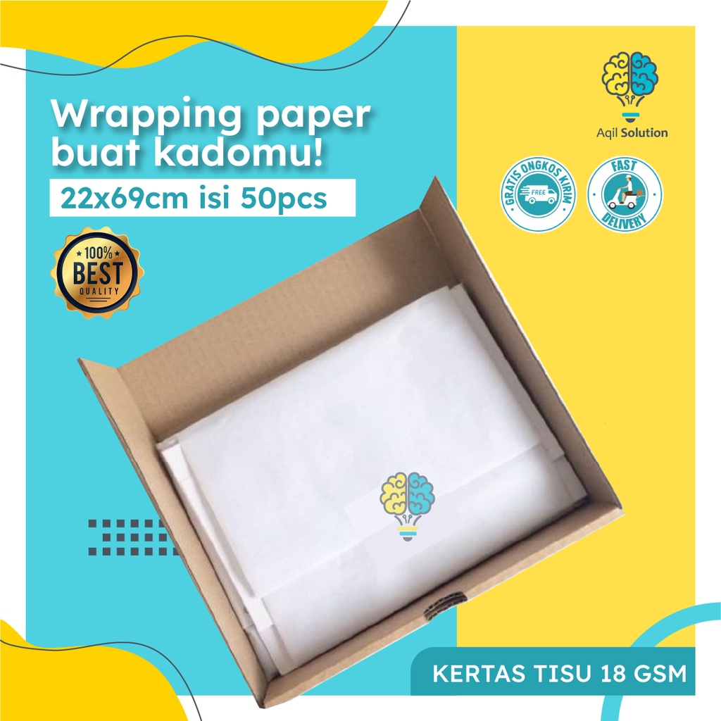 (22x69cm) Kertas Tisu 18gsm/ kertas Packing Hampers/ Kertas Baju/ Sepatu/ Tas / Wrapping paper