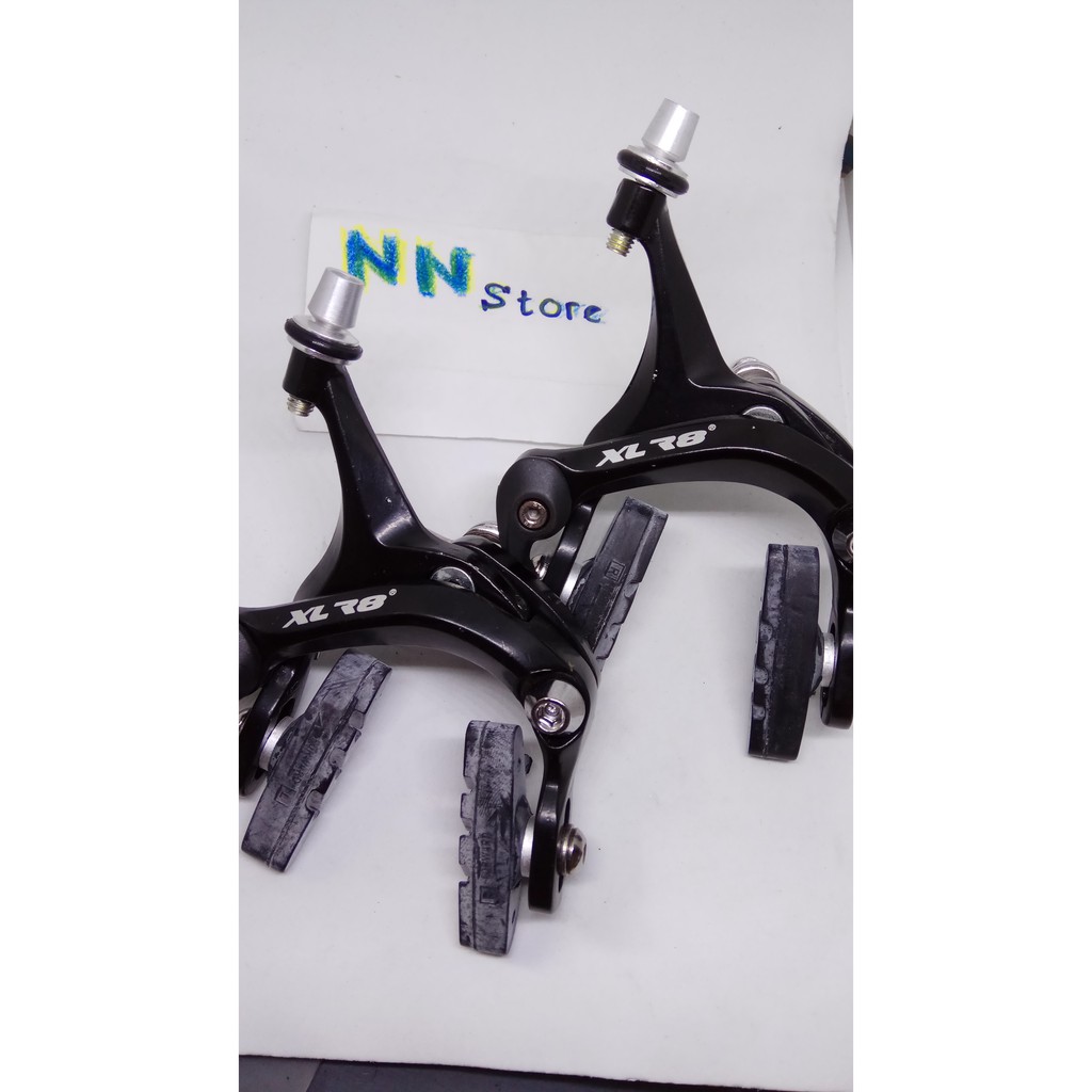 U brake set XLR8 hitam sepeda balap road bike untuk rem depan dan belakang