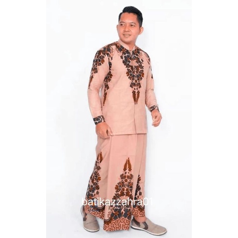 SETELAN sarung motif akhwan moca lengan panjang full furing