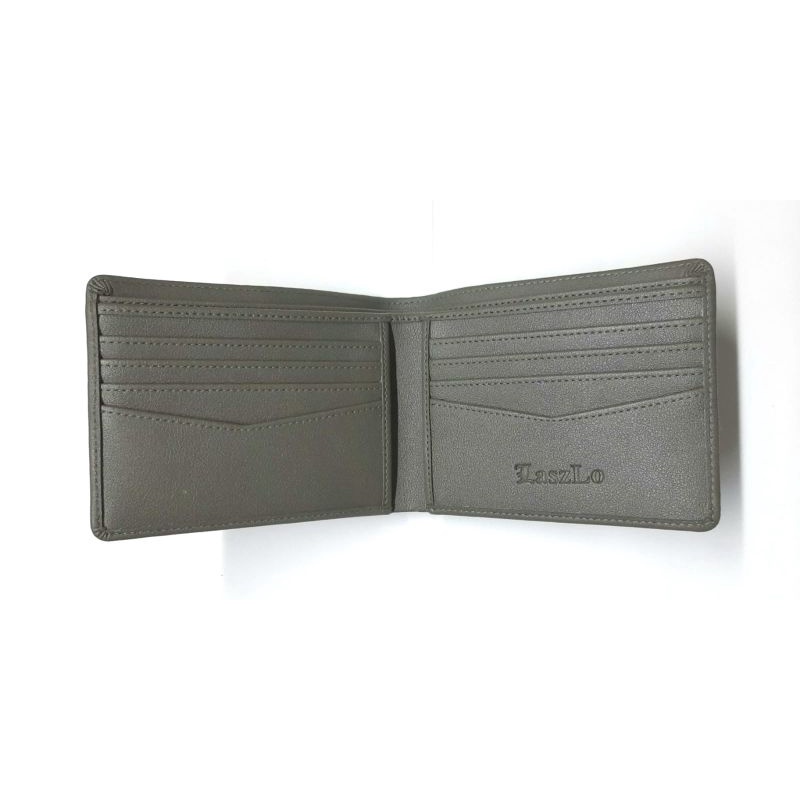 LASZLO Dompet pria pu leather/kulit sintetis 2121pu slot card-Grey slot card