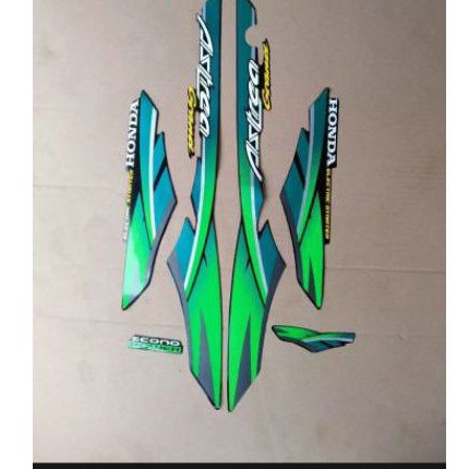 striping sticker & list body astrea grand warna hijau tahun 96