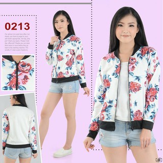 JACKET BOMBER CHARLOTE BUNGA ZIPPER Shopee Indonesia