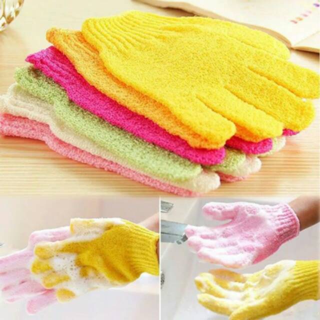 SARUNG TANGAN MANDI SCRUB BATH GLOVE BODY SCRUBBER GLOVE