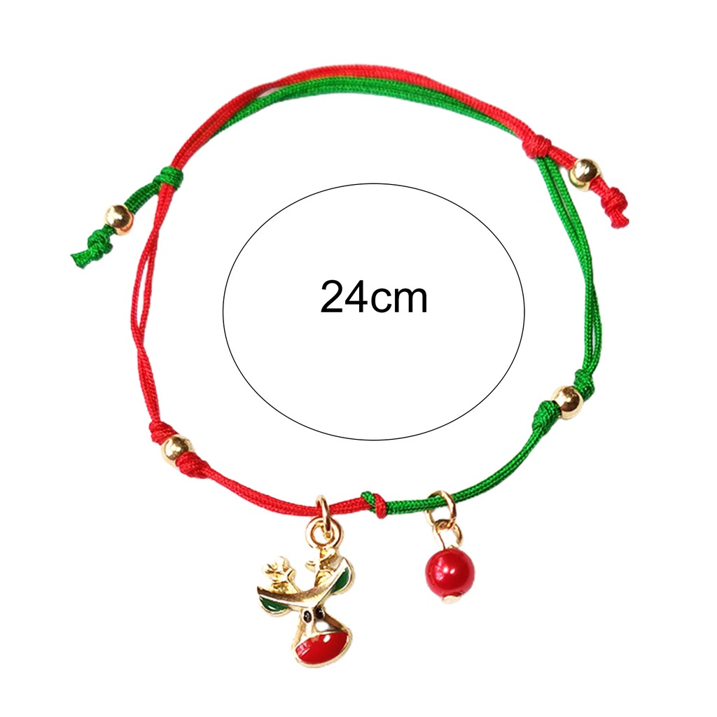 Hu Hu Hu Hu Hu Alat Bantu Pasang Kacamata♡ Gelang Rajut Tangan Desain Pohon Natal Santa Claus Rusa Snowflake Untuk Unisex