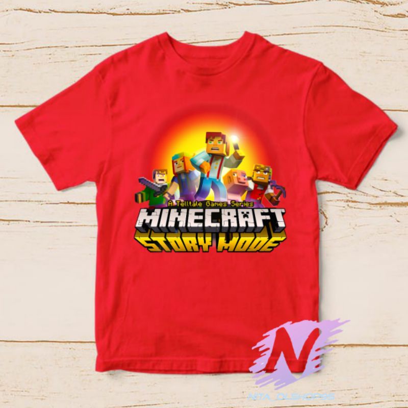 kaos anak Minecraft baju karakter minicraft terbaru