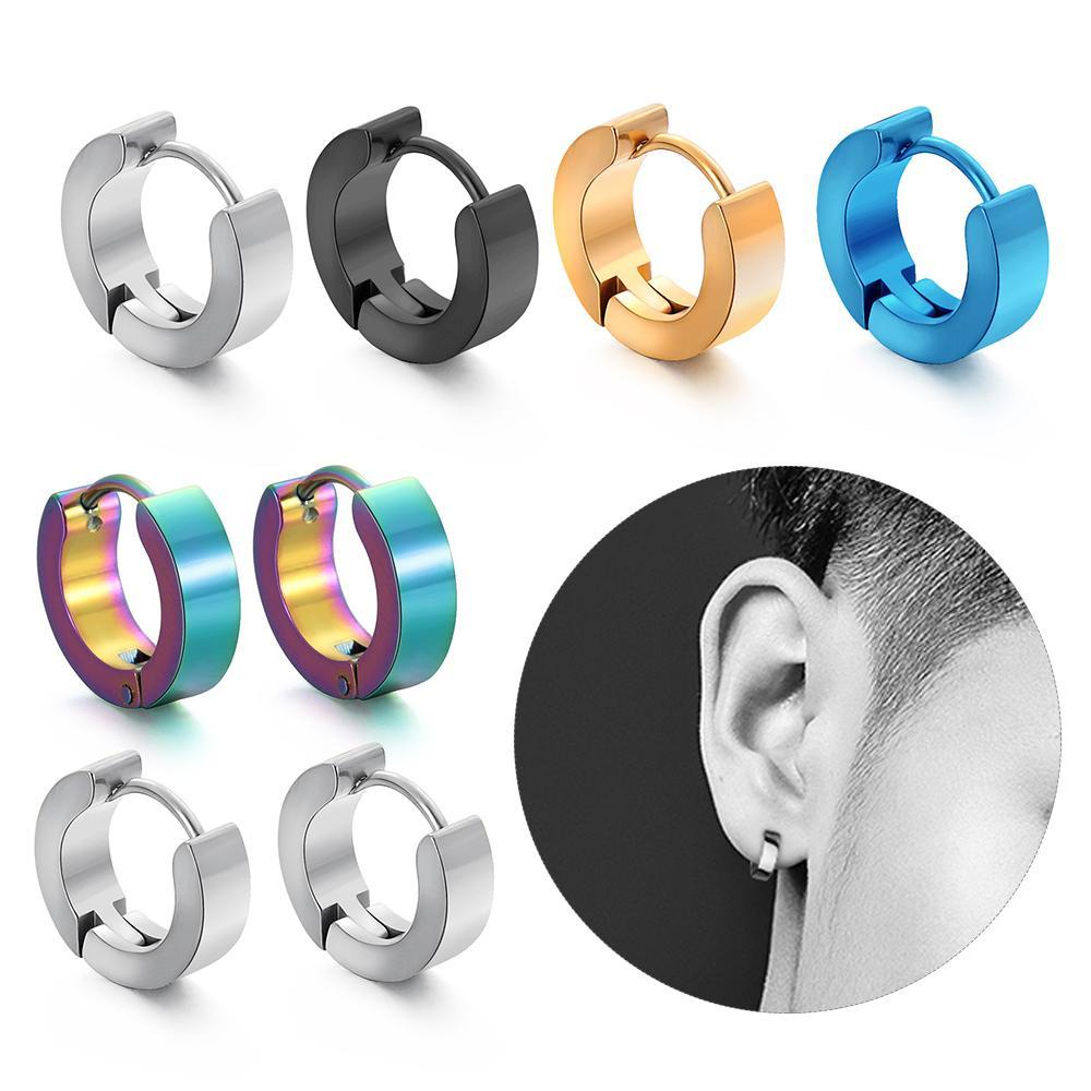 PREVA 2PCS Ear Stud Fashion Punk Mens/Women Stainless Steel