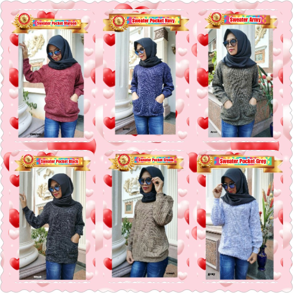 SWEATER POCKET TWIAT / RAJUT PREMIUM / TERPOPULER / TERLARIS / TERMURAH