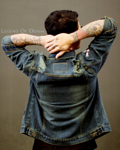 LEGEND OF DENIM™ | Jaket Jeans Pria New Design Ripped Bordir LOD™ Limited edition guys