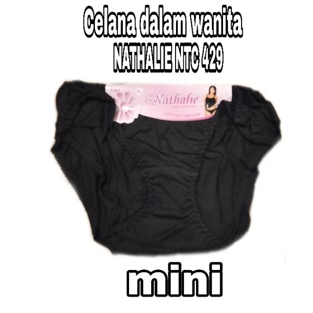 [3pcs]CELANA DALAM WANITA/CD NATHALIE NTC 429 HITAM/CD MINI