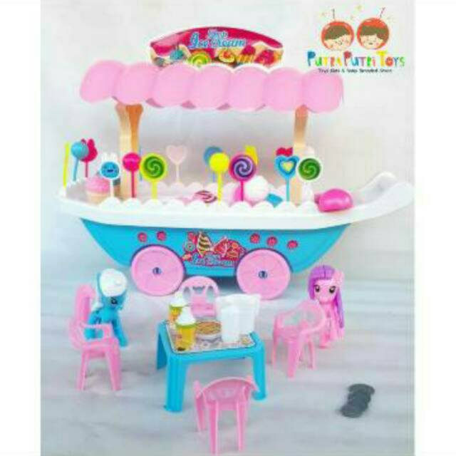 mainan gerobak es krim besar/dorongan ice cream