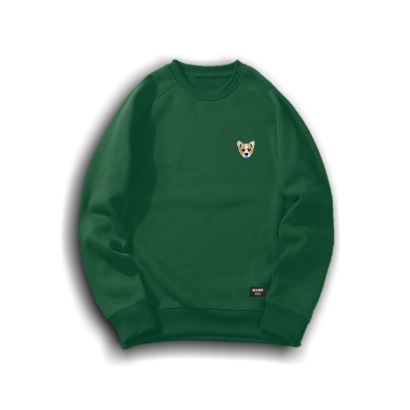 Crewneck Hijau botol "Hiro" Slowlystudio