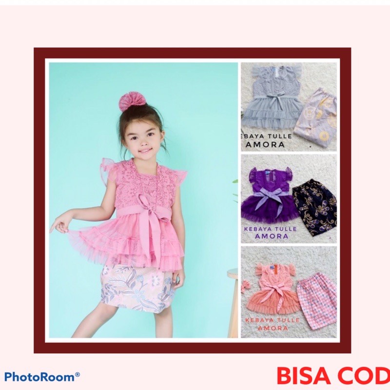 Baju anak setelan Kebaya Tulle AMORA | Kebaya anak Tulle Amora by Azzafran For Mommy