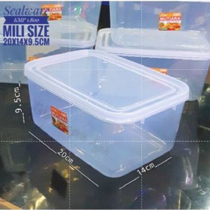 Toples Tempat Makan 1800ML Kotak Bening Sealware KMP 1800 ML