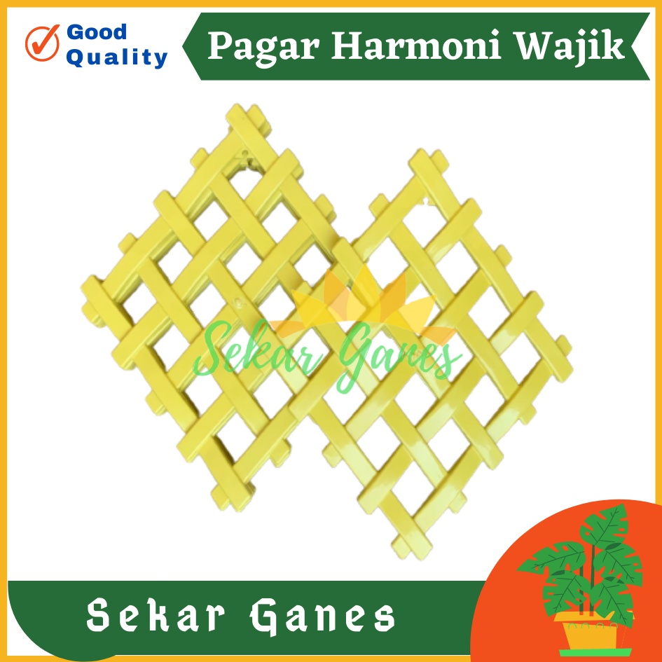 Pagar Wajik Harmoni Kuning Ornamen Bunga Vas Wajik Pagar, Jaring Rambatan Plastik Ukuran Kecil Sedang Besar untuk Bunga Hias Artificial Hiasan Ruang Tamu Dinding Home Grosir Murah Wajik Putih / Breket/ Tatakan/ Pagar Plastik/ Bunga Plastik/ Rumput Plastik