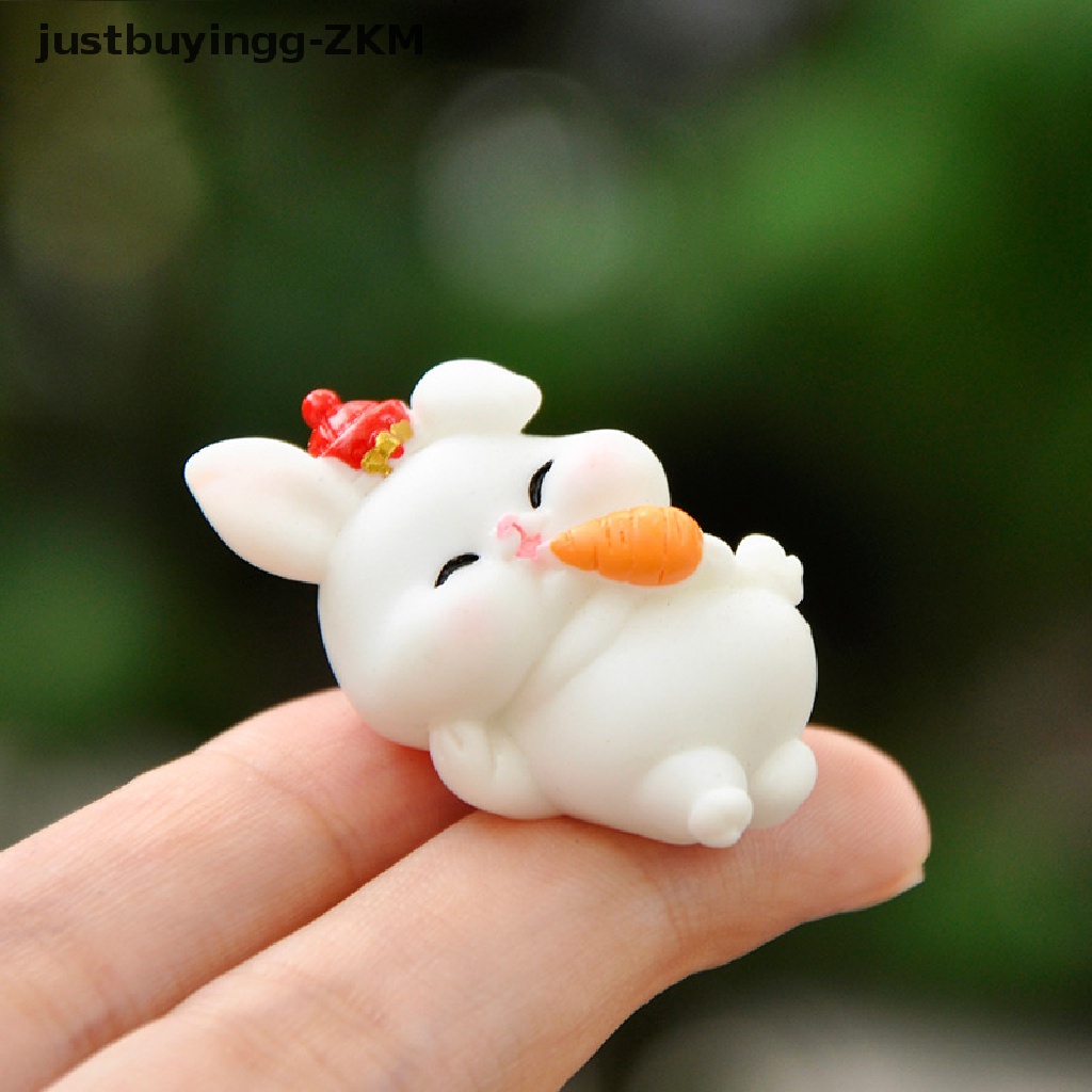 1pc Ornamen Kartun Kelinci Bahan Resin Untuk Desktop Rumah