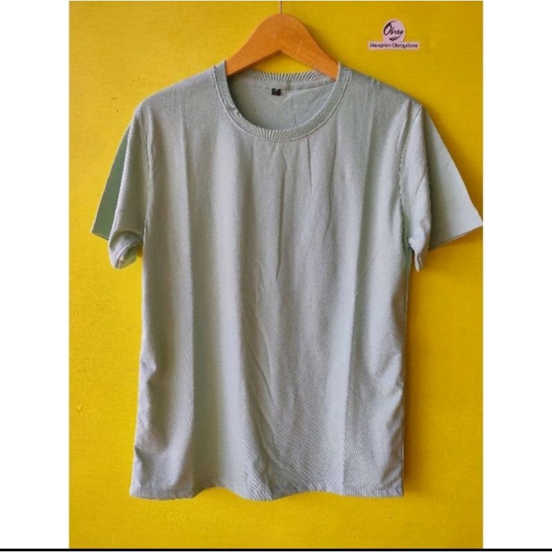 KAOS POLOS COTTON COMBED 24S [Tebal] LENGAN PENDEK Basic Tee Unisex OBRAYSTORE / T-shirt / Kaos Oblong / Baju Polos [Cewe Cowo]-Mint
