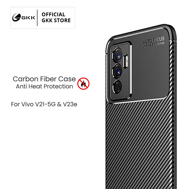 GKK Casing Vivo V21 5G V23E Carbon Fiber Softcase Anti Panas