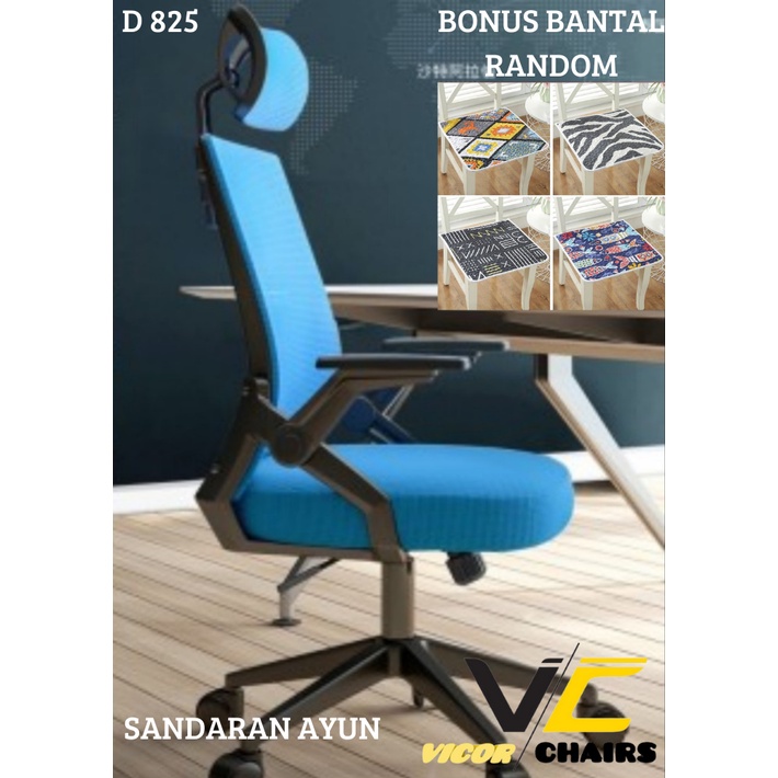 Kursi Kantor,Kursi Gamer,Kursi Sesuai Foto Iklan-D825 Black Blue